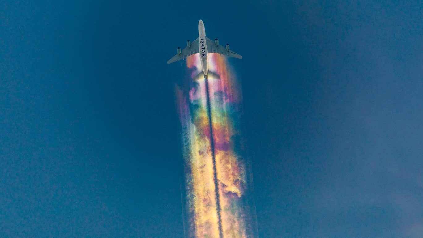plane rainbow