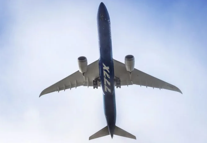 There are six wheels under each wing on the new Boeing 777x.